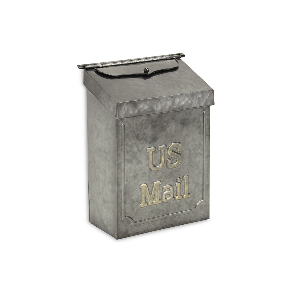 9" Gray Galvanized Metal Paper Organizer With Lid HomeRoots