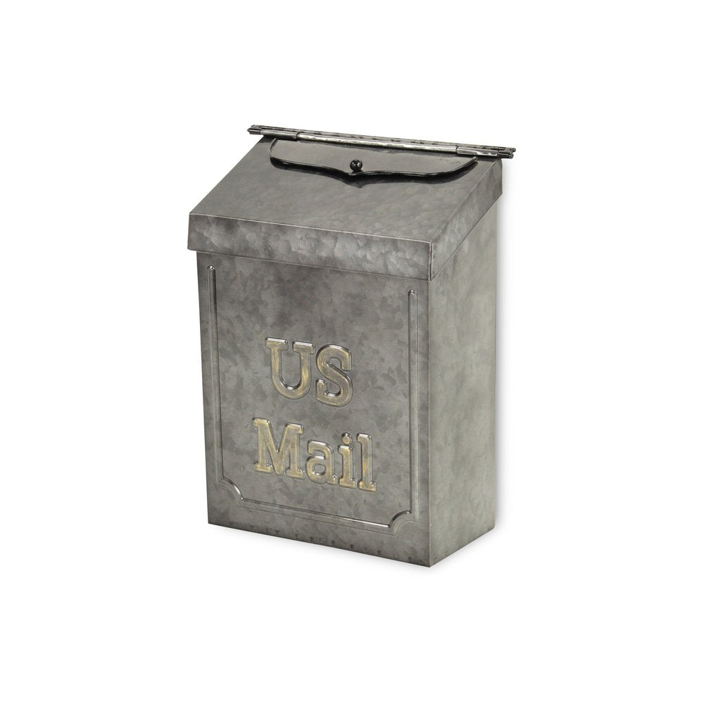 9" Gray Galvanized Metal Paper Organizer With Lid HomeRoots