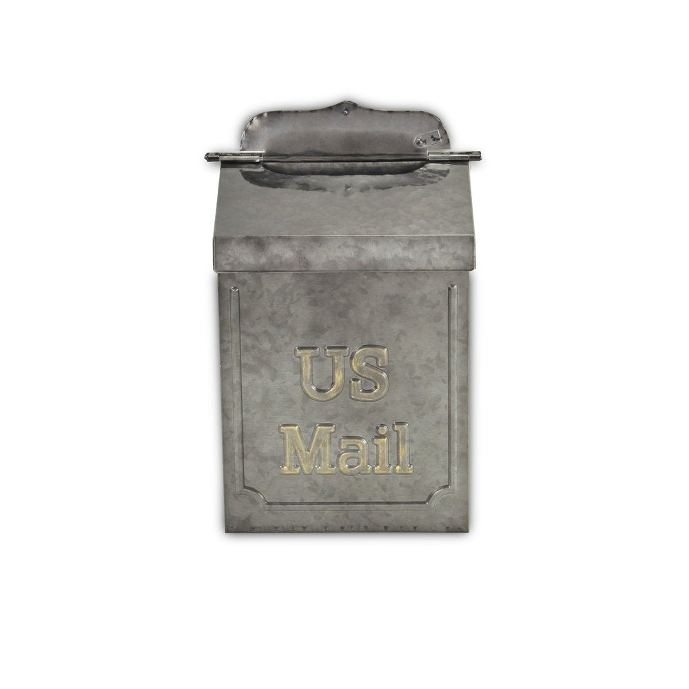 9" Gray Galvanized Metal Paper Organizer With Lid HomeRoots