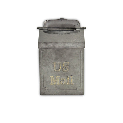 9" Gray Galvanized Metal Paper Organizer With Lid HomeRoots