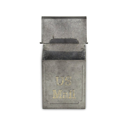 9" Gray Galvanized Metal Paper Organizer With Lid HomeRoots