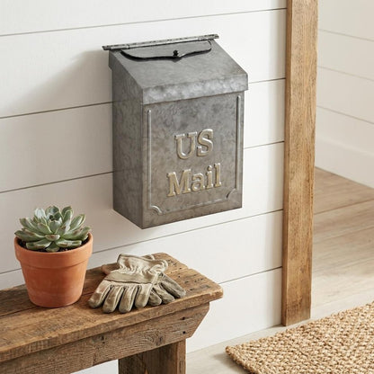 9" Gray Galvanized Metal Paper Organizer With Lid HomeRoots