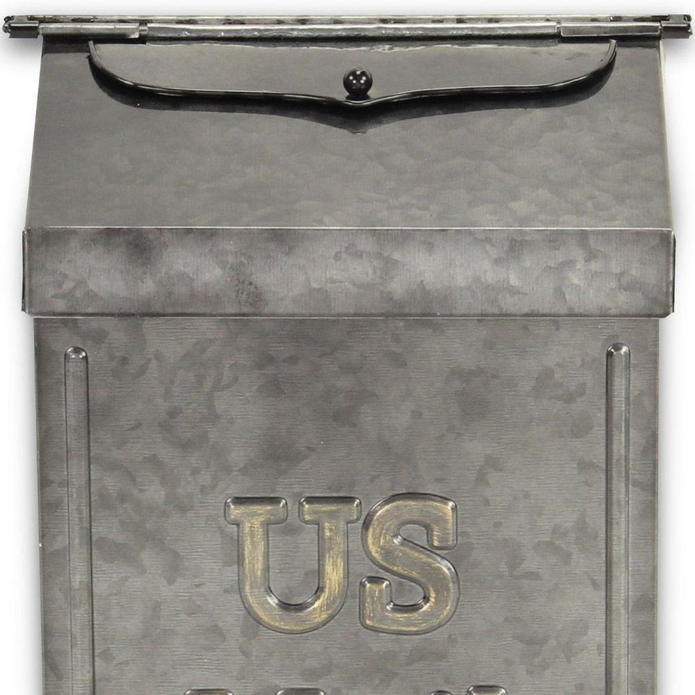 9" Gray Galvanized Metal Paper Organizer With Lid HomeRoots