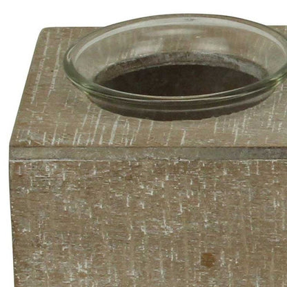 Set of Six Brown Solid Wood And Glass Additional Accessory HomeRoots