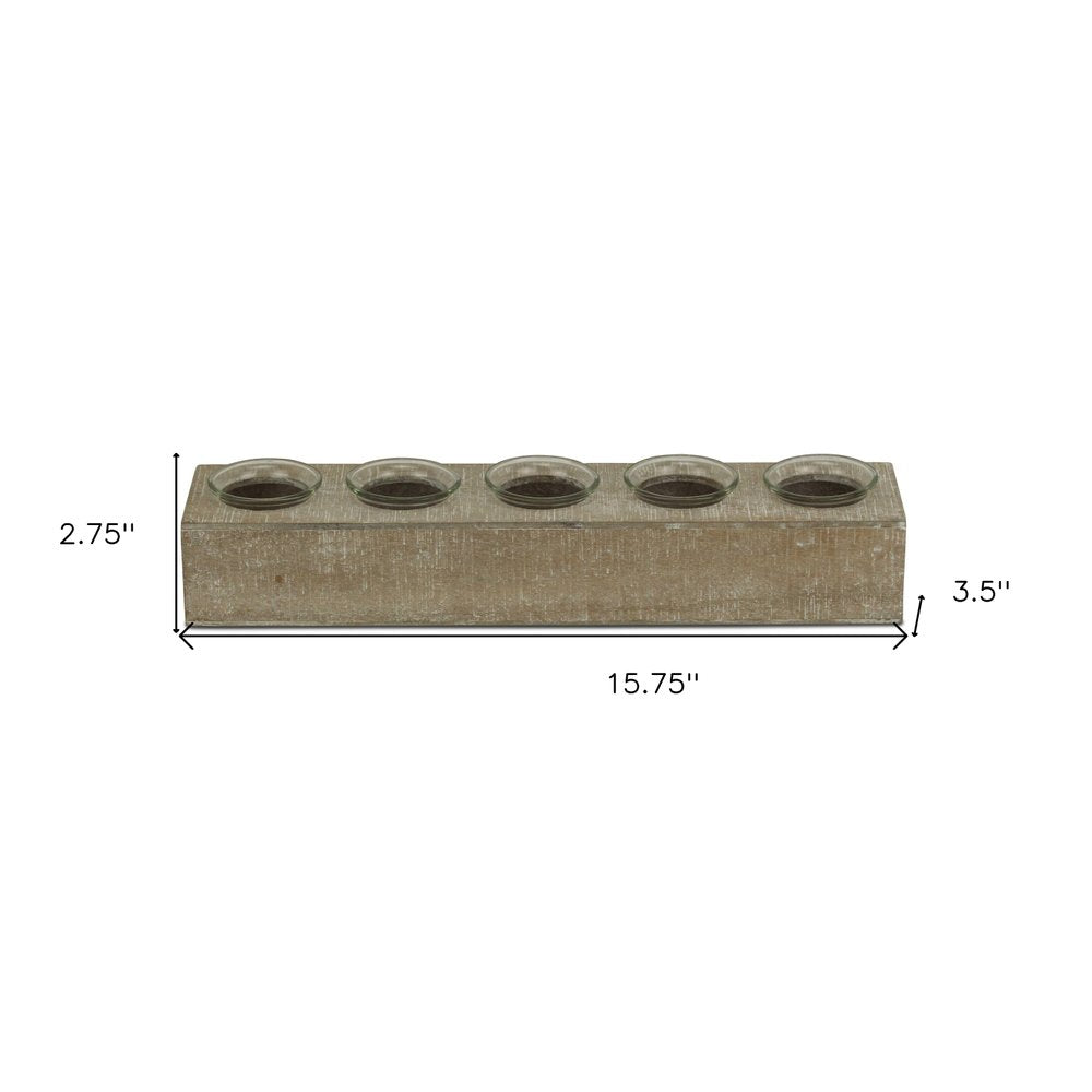 Set of Six Brown Solid Wood And Glass Additional Accessory HomeRoots