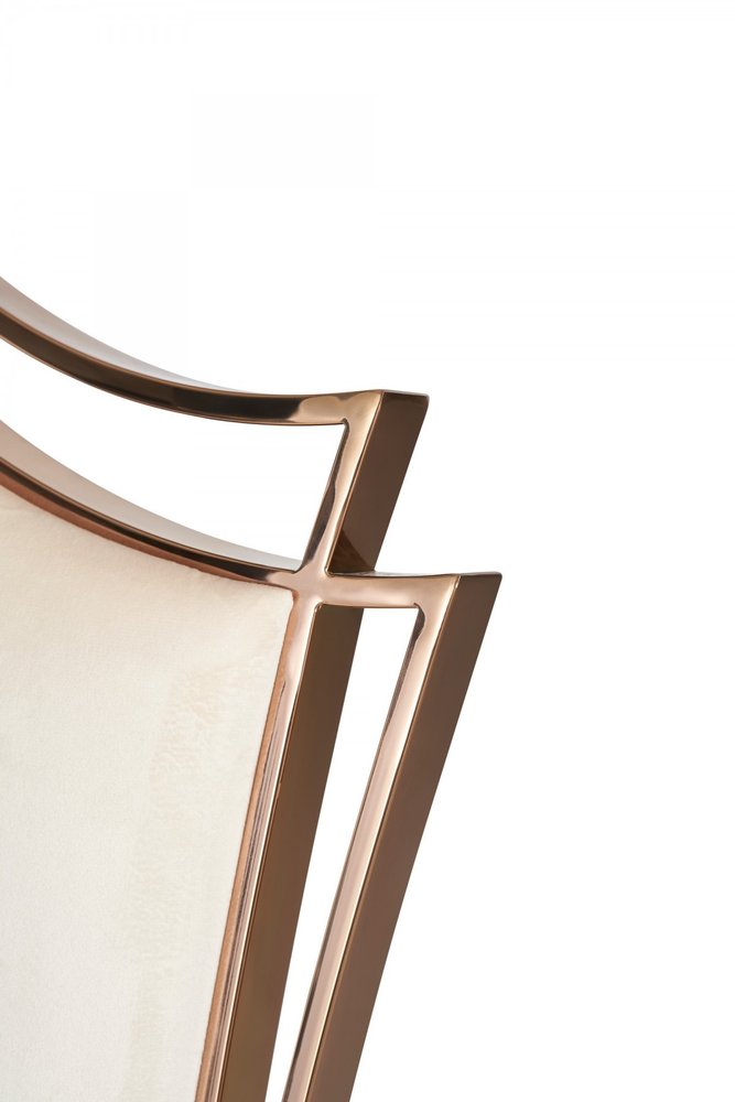 Set of Two Tufted Beige And Rose Gold Upholstered Velvet Dining Side Chairs HomeRoots
