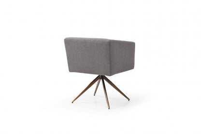 Dark Gray And Brass Upholstered Fabric Dining Arm Chair HomeRoots