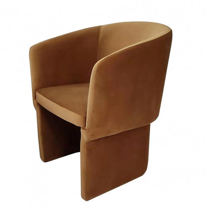 Burnt Umber Upholstered Velvet Dining Arm Chair HomeRoots