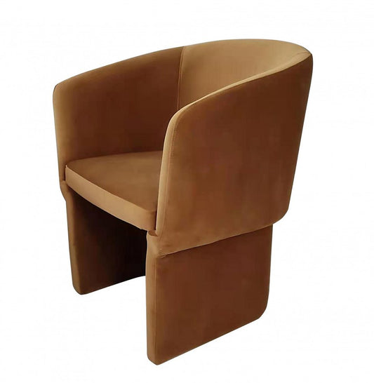 Burnt Umber Upholstered Velvet Dining Arm Chair HomeRoots