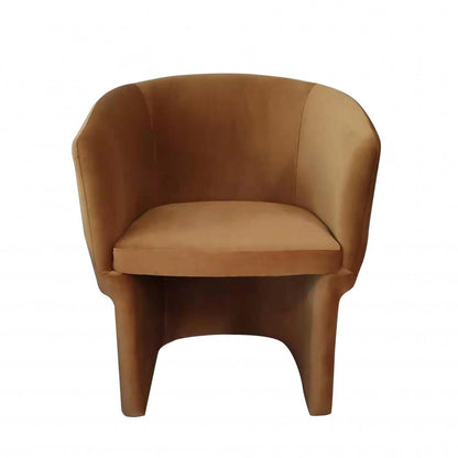 Burnt Umber Upholstered Velvet Dining Arm Chair HomeRoots