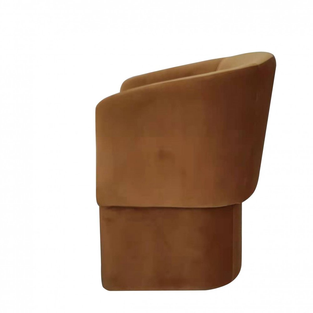 Burnt Umber Upholstered Velvet Dining Arm Chair HomeRoots