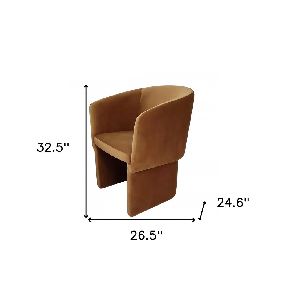 Burnt Umber Upholstered Velvet Dining Arm Chair HomeRoots