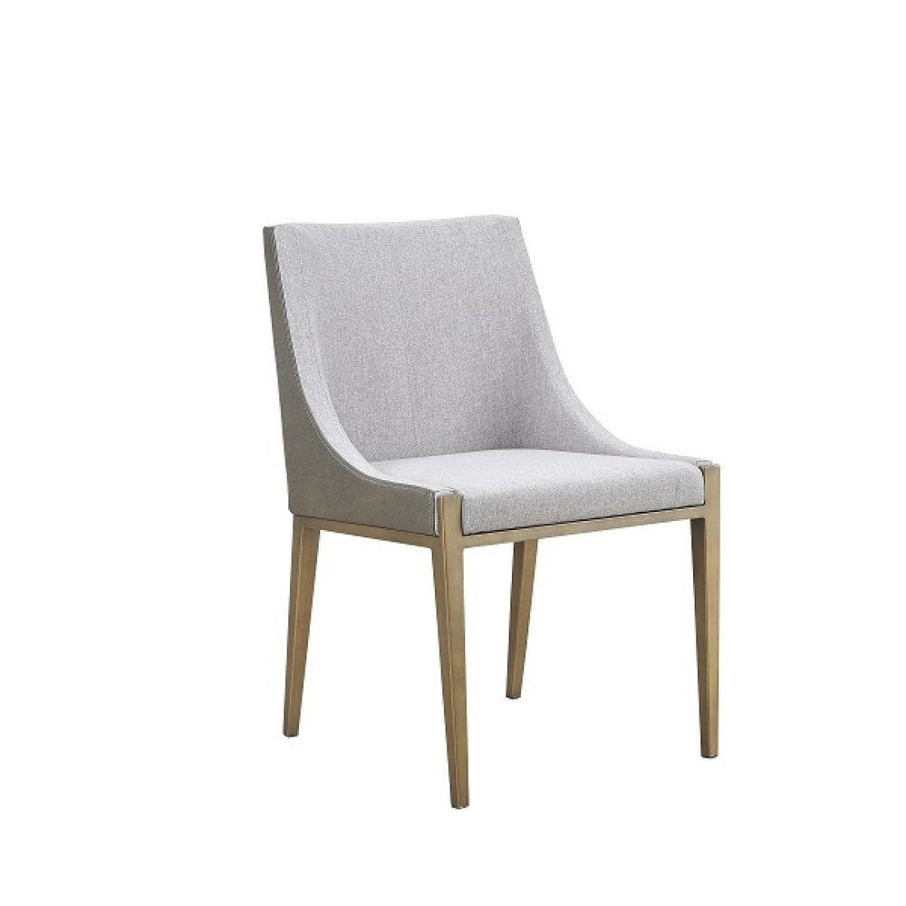 Gray And Brass Upholstered Fabric Dining Side Chair HomeRoots