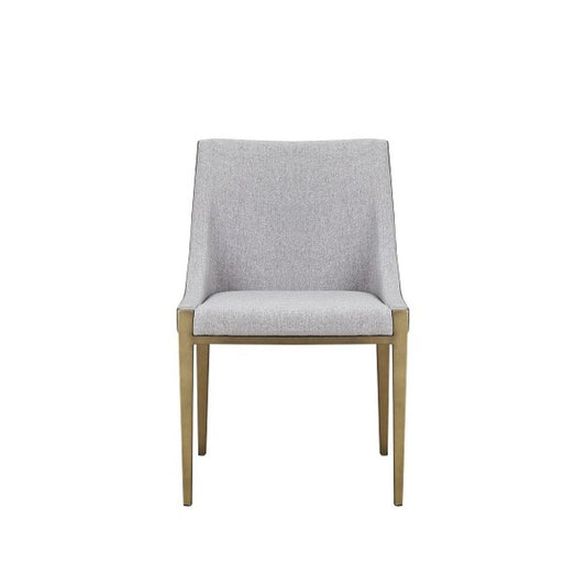 Gray And Brass Upholstered Fabric Dining Side Chair HomeRoots