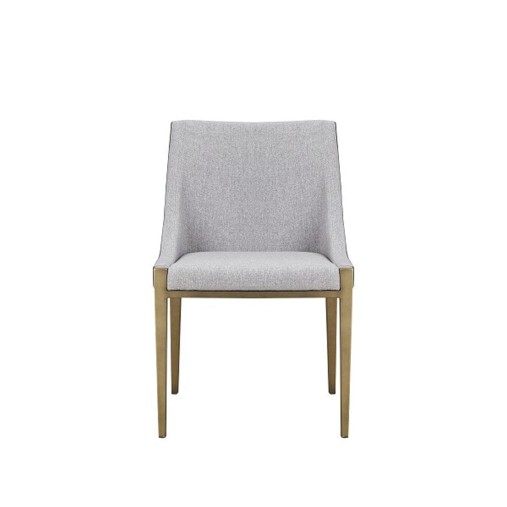 Gray And Brass Upholstered Fabric Dining Side Chair HomeRoots