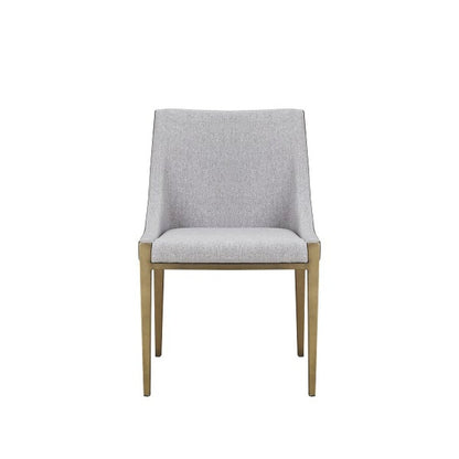 Gray And Brass Upholstered Fabric Dining Side Chair HomeRoots