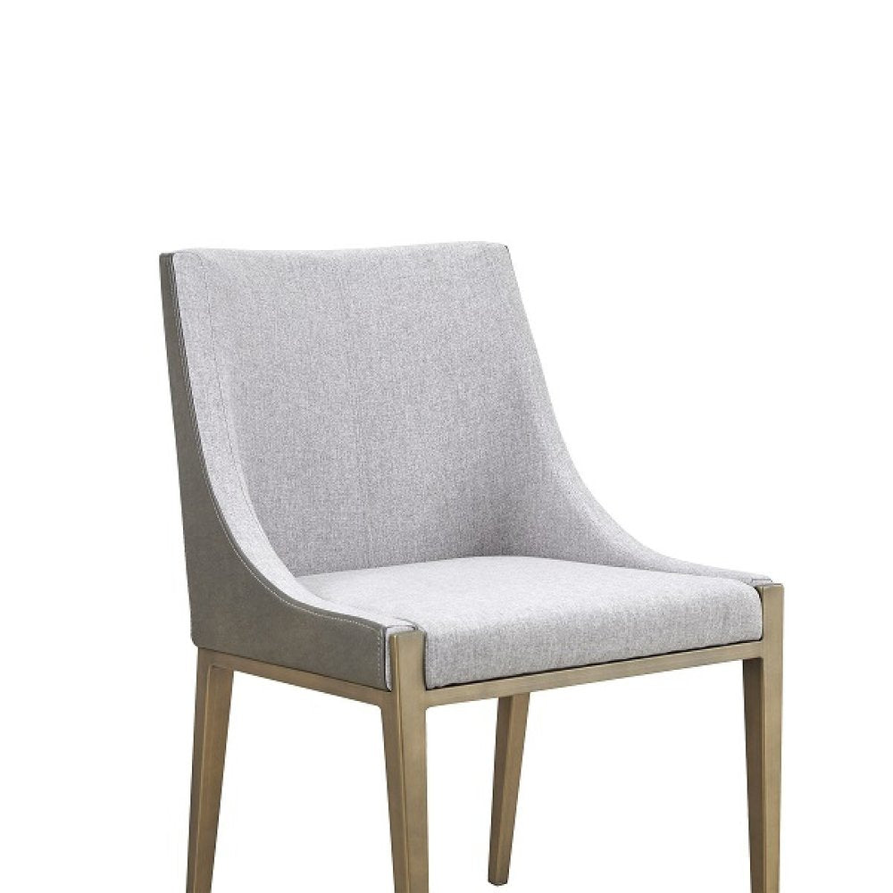 Gray And Brass Upholstered Fabric Dining Side Chair HomeRoots