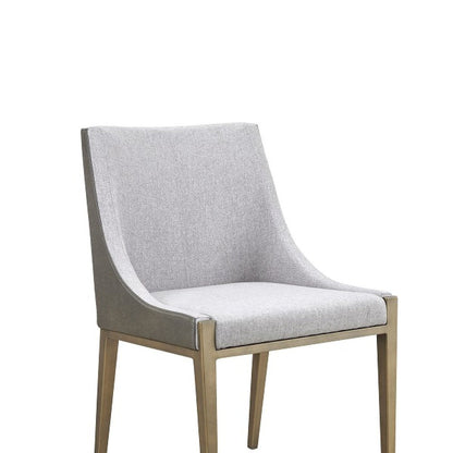 Gray And Brass Upholstered Fabric Dining Side Chair HomeRoots
