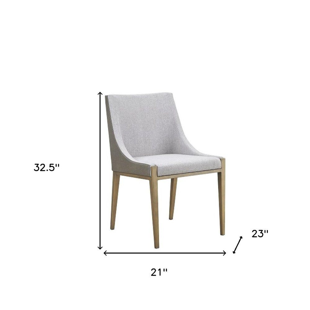 Gray And Brass Upholstered Fabric Dining Side Chair HomeRoots