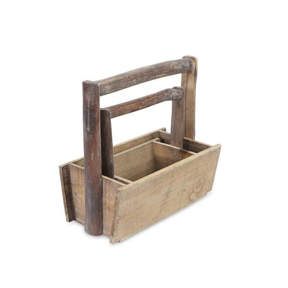 Set of Two Natural Solid Wood Cube or Bin HomeRoots