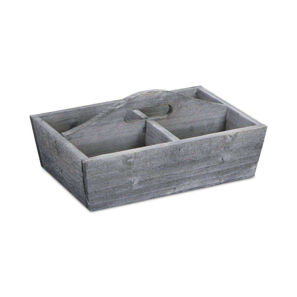 14" Gray Solid Wood Organizing Box HomeRoots