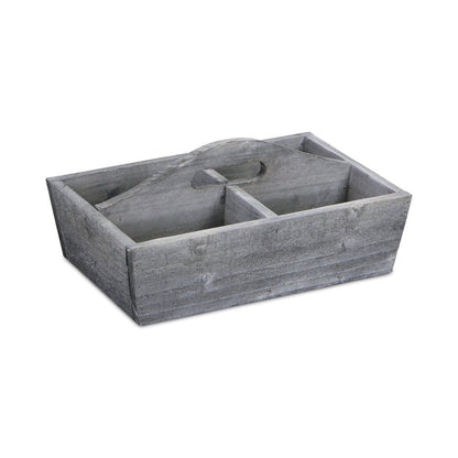 14" Gray Solid Wood Organizing Box HomeRoots