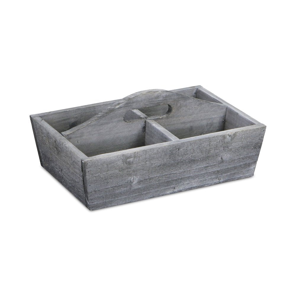 14" Gray Solid Wood Organizing Box HomeRoots