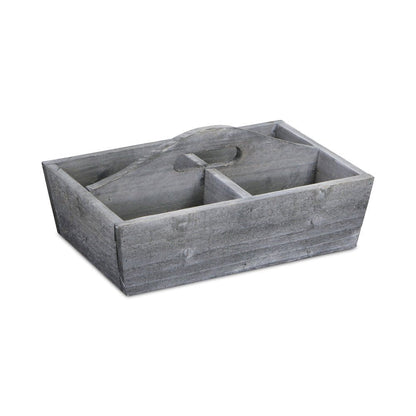 14" Gray Solid Wood Organizing Box HomeRoots