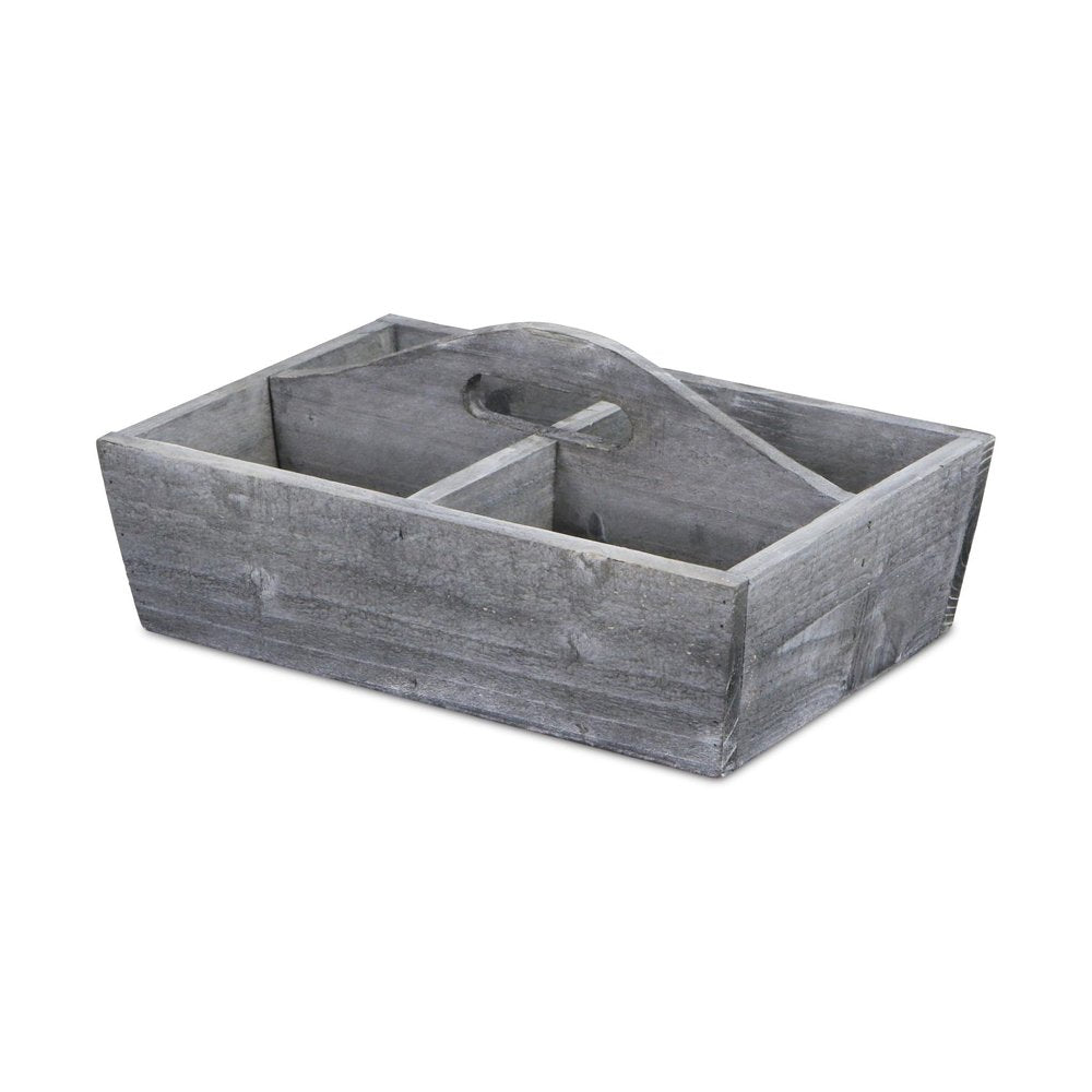14" Gray Solid Wood Organizing Box HomeRoots