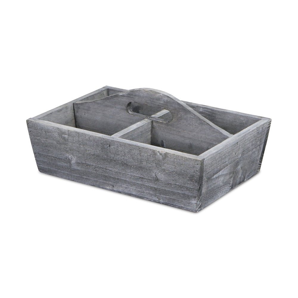 14" Gray Solid Wood Organizing Box HomeRoots