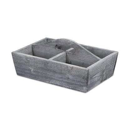14" Gray Solid Wood Organizing Box HomeRoots