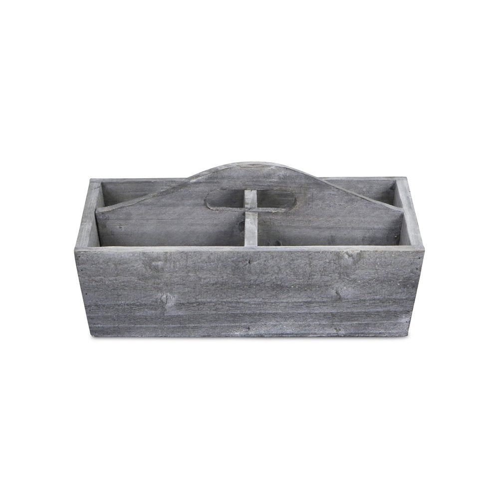 14" Gray Solid Wood Organizing Box HomeRoots