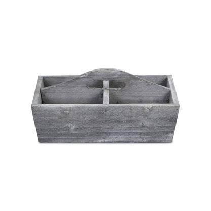 14" Gray Solid Wood Organizing Box HomeRoots