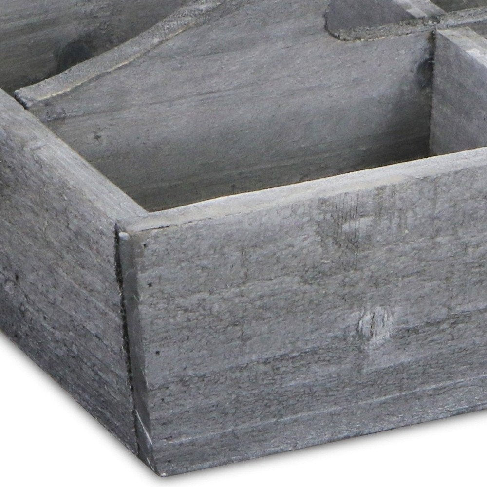 14" Gray Solid Wood Organizing Box HomeRoots