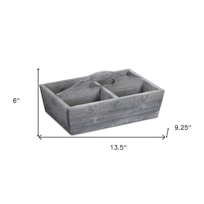 14" Gray Solid Wood Organizing Box HomeRoots