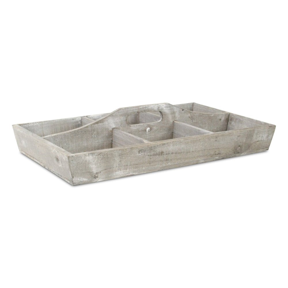 21" Gray Solid Wood Organizing Box HomeRoots