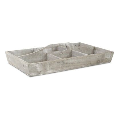 21" Gray Solid Wood Organizing Box HomeRoots