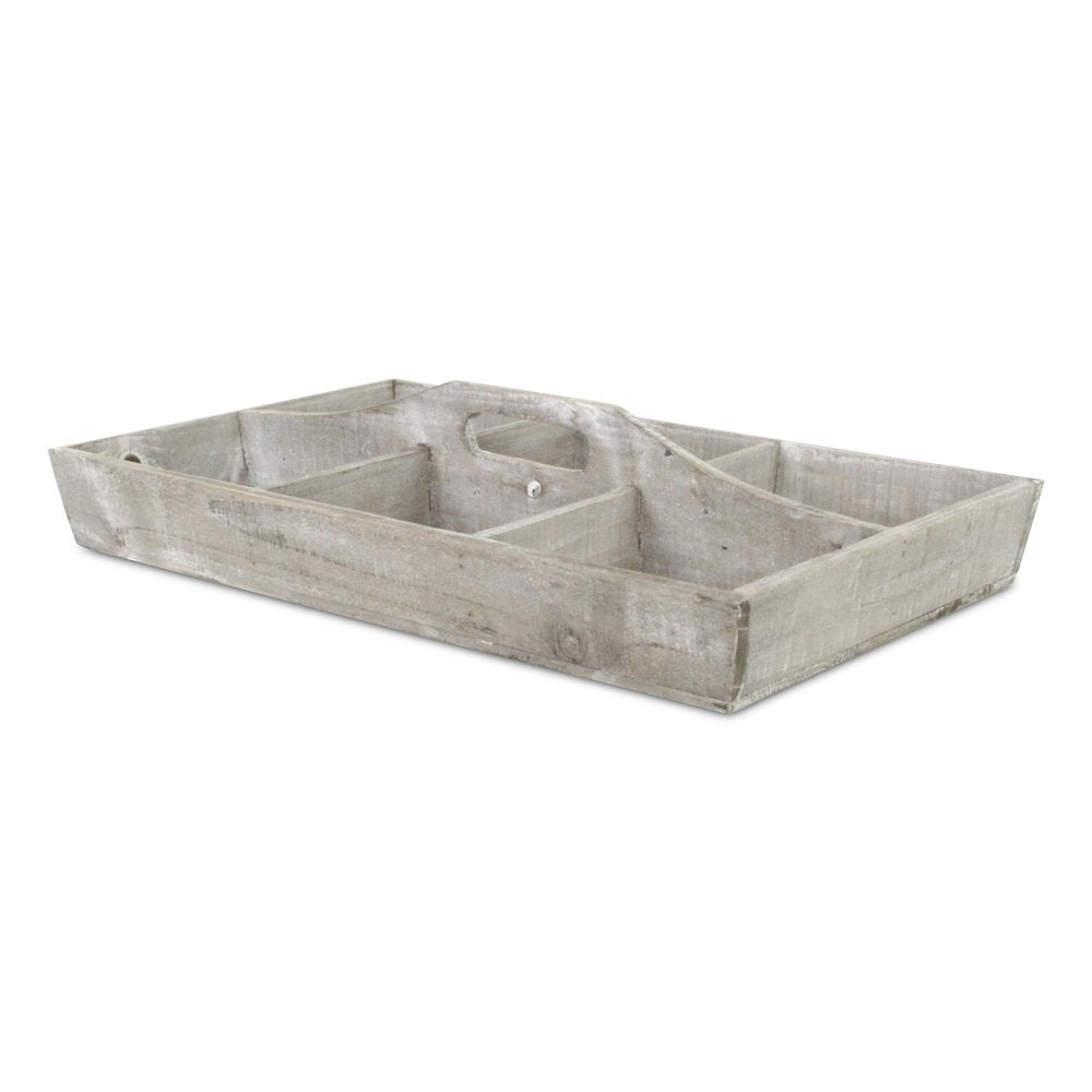 21" Gray Solid Wood Organizing Box HomeRoots