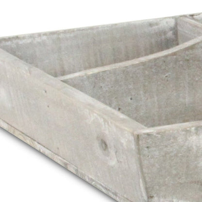 21" Gray Solid Wood Organizing Box