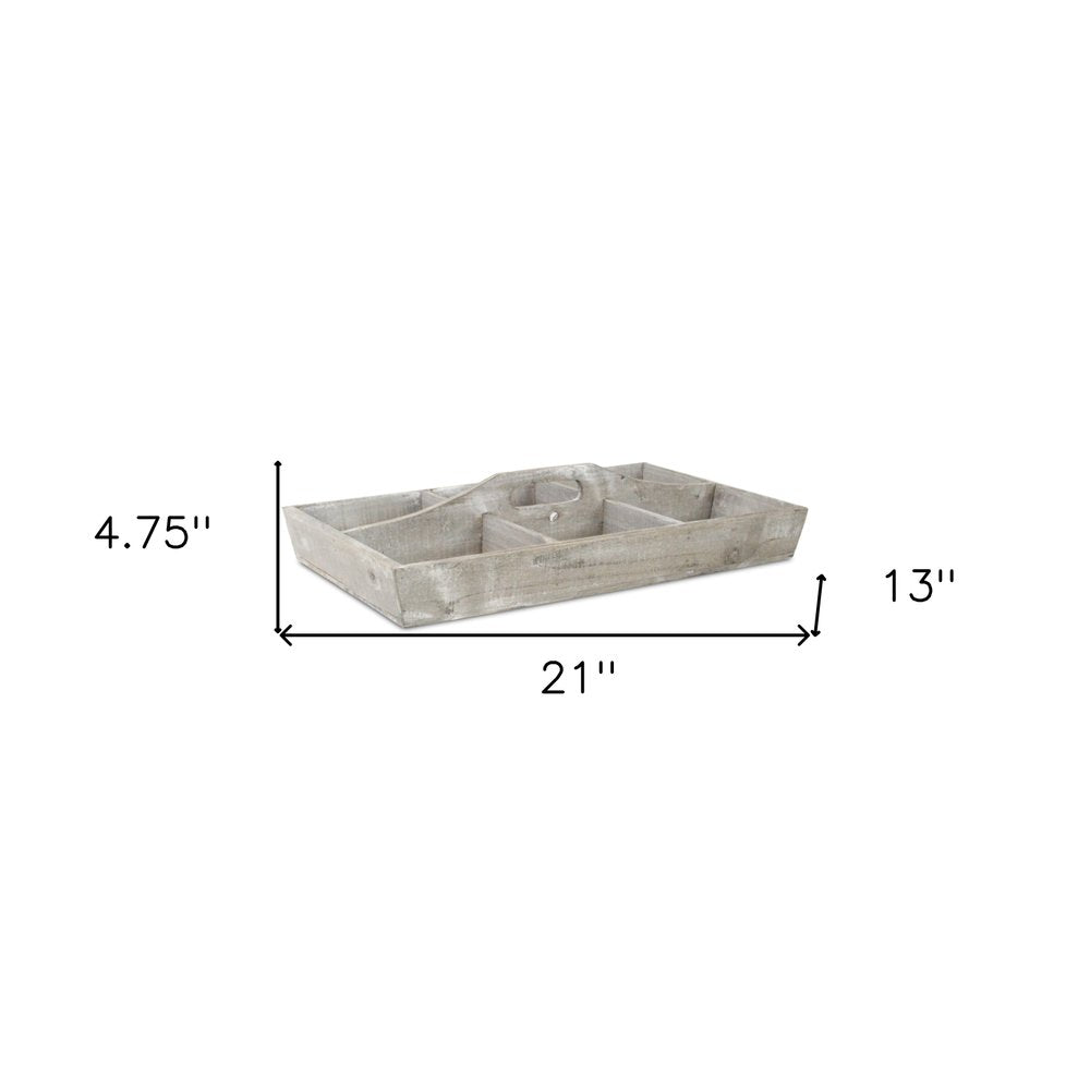 21" Gray Solid Wood Organizing Box HomeRoots