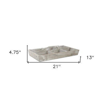 21" Gray Solid Wood Organizing Box HomeRoots