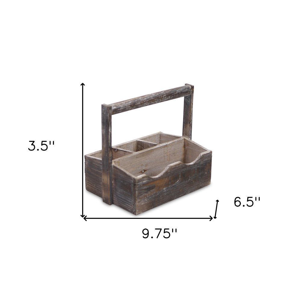 10" Brown Solid Wood Organizing Box HomeRoots