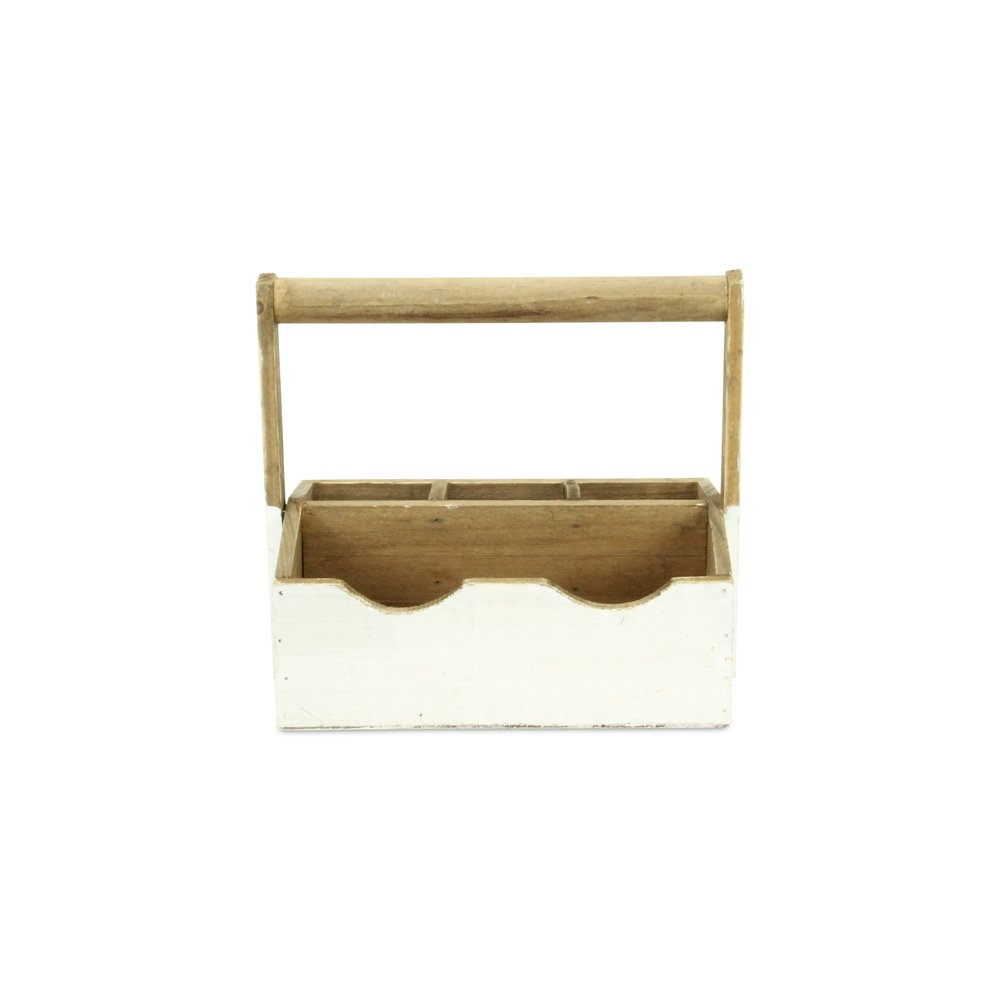 10" White Solid Wood Organizing Box HomeRoots