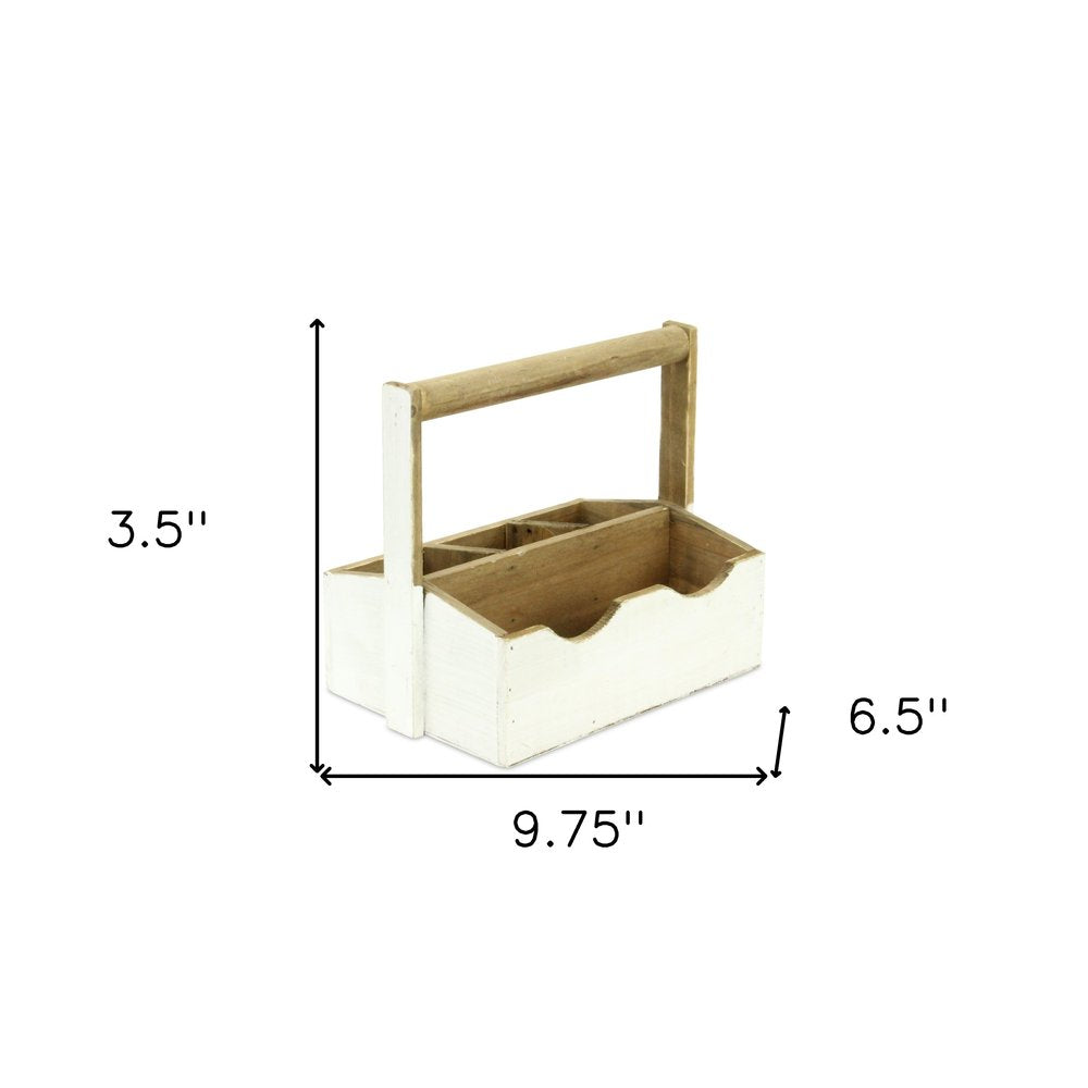 10" White Solid Wood Organizing Box HomeRoots