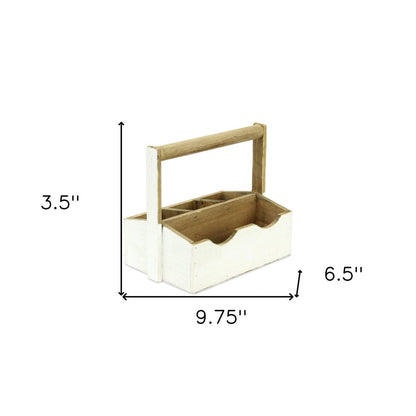 10" White Solid Wood Organizing Box HomeRoots