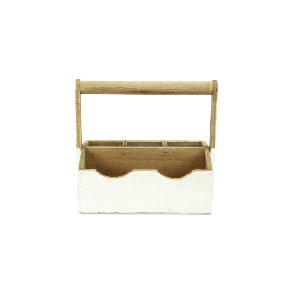 10" White Solid Wood Organizing Box HomeRoots