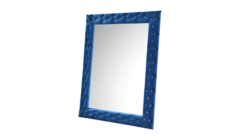 74" Blue Square Wood Framed Mounted Accent Mirror HomeRoots