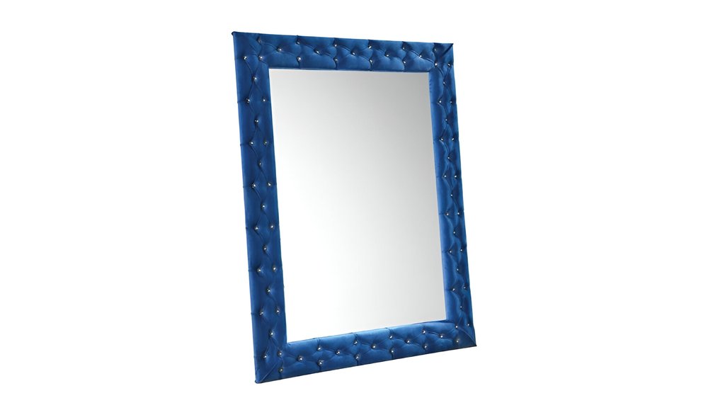 74" Blue Square Wood Framed Mounted Accent Mirror HomeRoots