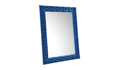 74" Blue Square Wood Framed Mounted Accent Mirror HomeRoots