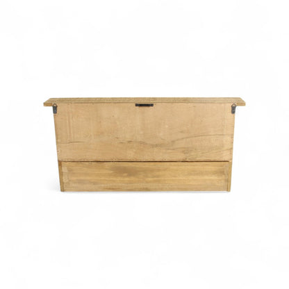 30" Natural Wood Four Hook Wall Mount Coat Rack HomeRoots